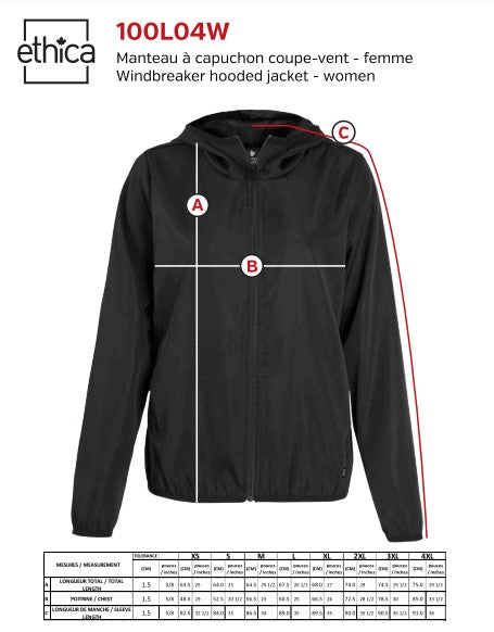 Manteau coupe-vent à capuche – Femme